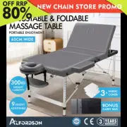 ALFORDSON Portable Massage Table 3 Fold 65cm Foldable Aluminium Lift Up Bed Desk