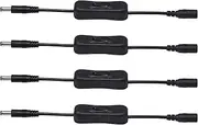 PNGKNYOCN 20cm DC 5.5mm x 2.5mm Male to Female On/Off Switch Cable YOUCHENG for LED CCTV Security Camera(4-Pack)…
