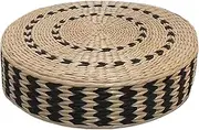 Tatami Floor Cushion Meditation Cushions 16x4 Inch Round Floor Cushion Natural Woven Boho Cushions Meditation Prop Boho Pillow for Adults Bedroom Living Room-
