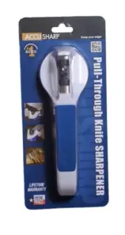 AccuSharp 2 Stage Pull Through Tungsten Carbide/Ceramic Knife Sharpener NEW