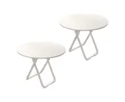 SOGA 2X 80cm White Modern Minimalist Table with Sleek Surface Stylish and Functional Design
