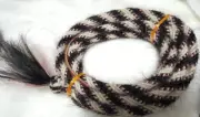 Mane Horse Hair Mecate 22 feet, 5/8" dia., w/Pink, Black, White-Pattern Pink B