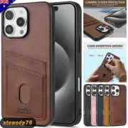 For iPhone 16 Pro Max 15 Plus 14 13 12 11 Luxury Case Shockproof Card Slot Cover