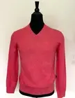 New HUGO BOSS Men's Sweater XL size Regular Fit Pink Wool V Neck Pullover