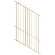 ProtectorAl 1201-2400W x 1200H Primrose Flat Top Square Picket Pool Fence Panel Raked 16-30º