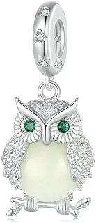 [DOYIS] Owl Luminous Charm Pendant for Pandora Bracelets,925 Sterling Silver Glow in the dark Bead Charm Women Girls