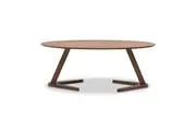 Design Square Wooden Oval Wood Coffee Table - Walnut