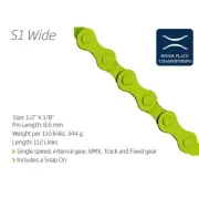 KMC S1 (Singlespeed Chain) — 1/8" x 112 Links / Green — AUS STOCK — Bike BMX SS