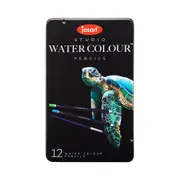 12pc Jasart Studio Art Drawing/Blending Watercolour Pencil Tin Set Non-Toxic