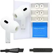 [COMPLY] TrueGrip | Premium Memory Foam Replacement Earbud Tips for Apple AirPods Pro 1 & 2 | Enhanced Comfort, Secure Fit, Superior Noise Isolation, Removal & Cleaning Tool | White (Assorted (S/M/L))