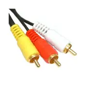 1.5m Crest 3 RCA AV Composite Audio Video Cable Lead Gold Plated Home Theatre