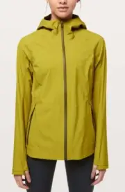 LULULEMON The RAIN is Calling JACKET 2, chartreuse green sz 6 LW4ATAS NWT $198