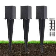 3 Pcs 4 "x 4 "Fence Post Anchors Ground Spike (Actual 3.6 ” X 3.6”)&