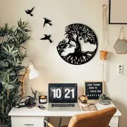 Tree Of Life & Birds Metal Wall Art Decoration For Porch Bedrooms Living Rooms