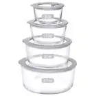 Glass Food Containers with Glass Lid, Microwave Safe Glass Food Storage Conta...