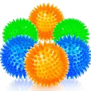 Squeaky Fetch Spike Balls TPR Toys for Pet Small Dogs Puppy Rubber 6 Pack Bri...