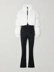 [Goldbergh] Goldbergh - Lieke Belted Faux Fur And Stretch-shell Ski Suit - Black - UK 12 UK 12 Black