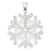 14k White Gold Snowflake Pendant