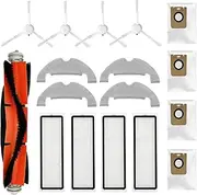 Accessories Compatible for Dreame D10 Plus RLS3D Spare Parts, 1 Main Brush 4 Side Brushes 4 HEPA Filters 4 Mop Pads 4 Dust Bags Replacement Parts