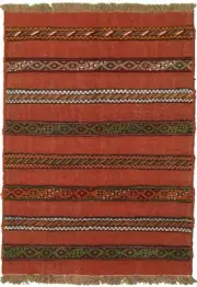 Vintage Hand Woven Kilim Rug 3'5" x 5'0" Traditional Wool Carpet
