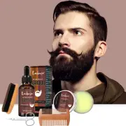 5 Parts / Set Kit Growth Of Beard Wood Of Santal Perfume Beard Balm
