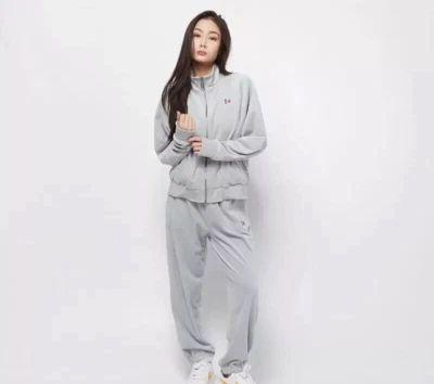 Karl Kani Women's Track Jacket AND Pants size XS Grey Soft Zip Up New W Tags