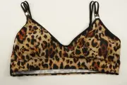 New River Island Resort Plus Leopard Print Triangle Bikini Top US 22 Nylon