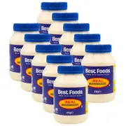 10PK Best Foods 810g Real Mayonnaise Original Creamy Mayo Jar Condiment Sauce