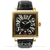 在飛比找momo購物網優惠-【Jebely】金色年華造型錶-黑x金框(貴族黑)