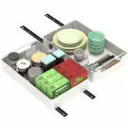 2Pcs Pull Out Cabinet Organizer Spice Rack - White - One size