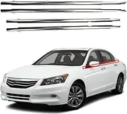 Dasbecan 4Pcs Weatherstrip Window Seal Chrome Car Window Moulding Trim Compatible with Honda Accord 2008-2012 Replaces#72410-TA0-A01 72450-TA0-A01 72910-TA0-A01 72950-TA0-A01