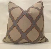 20” FRET Holland & Sherry Lhasa Trellis Charcoal Custom Pillow Cover $350 Retail