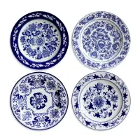 在飛比找樂天市場購物網優惠-地中海青花瓷陶瓷裝飾盤 擺盤 青花掛盤 歐式家居擺設擺件