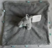 Kellytoy Kelly Baby Gray Elephant Security Blanket Lovey Plush Ribbon Rattle