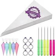 Piping Pastry Bags Set, 100 Pcs Thickened Piping Bags for Royal Icing Cookies Frosting, Cake Decorating Supplies Kit with 6 Piping Bags Ties, 6 Scriber Needle (16 inch)