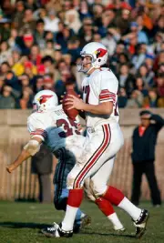 Quarterback Jim Hart St Louis Cardinals drops back to pass v the - 1974 Photo 8