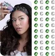Hally Hair Green and Clear Gems, St Patricks Day Hair Accessory- Includes Hair Styling Tool with 240 Multicolored Adhesive Gem Stickers Hair Jewels - Stylish Hair Accessories for St Patrick’s Day