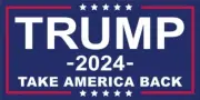 Donald Trump 2024 President Take America Back 3.5x5 Inch Vinyl Bumper Sticker