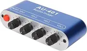 Mini Mixer 3.5mm Stereo Line Levels Control Box, 4 in 1 Out Mini Passive Mixer Headphones Amplifier, Stereo Switcher Selector Splitter Box for PC Laptop Headphone