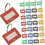 jojofuny 50pcs Colorful Key Tags with Metal Keychain Plastic Key Labels for Enhanced Security and Access Control for Home Office and Luggage Identification