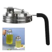 Stainless Steel Wide Mouth-Mason-Jar Pour Spout Lid With Handle Leak-proof