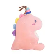 Catzon Cute Plush Dinosaur Pillow with Birthday Hat Home Decoration-Pink