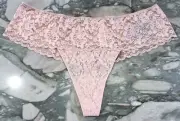 Victoria Secret Dream Angels Rhinestone Love Hipster Thong - Demure Pink - XL