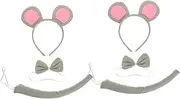 [BESTYASH] Mouse Headband Bow Ties Tail Set 2 Head Button Collar for Girls' Sensory Play and Cosplay