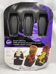 Wilton Non-Stick Halloween Six Coffin Baking Pan New