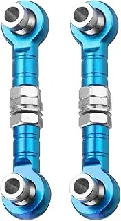 uxcell 2pcs Steering Servo Turnbuckle Rod RC Aluminum Alloy Linkages for HSP 1/10 94123 On-Road RC Car(Blue)