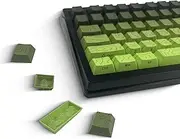 Mciepny 135 Key PBT Keycaps Set Gradient Tea Green Topographic Side Engraved Keycaps Translucent Custom Keycaps,Cherry Profile,Minimalist Style for Gateron Kailh MX Switch Keyboard