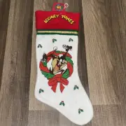 Christmas Stocking Looney Tunes Tasmanian Devil 15x6” Taz 1995 NEW WITH TAG NWT