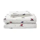 Eddie Bauer Graphic Flannel Sheet Set King-Size Cotton (100%) Red+Blue 4-Pieces