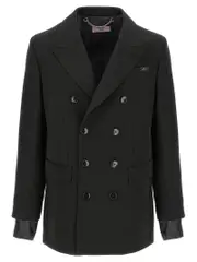 [Martine Rose] Martine Rose-Striped Double-Breasted Blazer Nero-Uomo 46IT Black